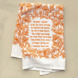 "We Gather" Hymn Tea Towel