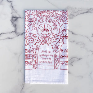 "Hark! The Herald Angels Sing" Christmas Tea Towel