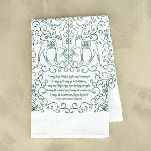 "O Come, All Ye Faithful" Christmas Tea Towel