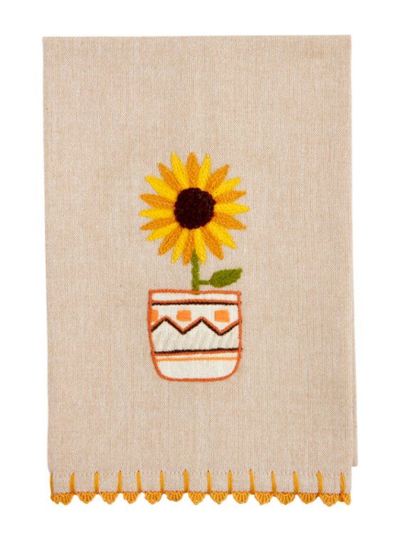 Single Sunflower Tea Towel