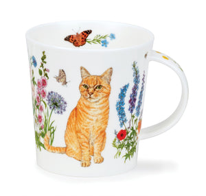 Dunoon Lomond Floral Cats Orange Mug
