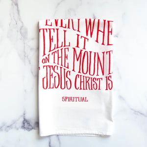 "Go Tell It on The Mountain" Hymn Tea Towel