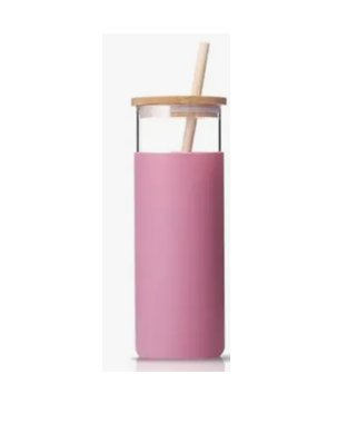 Well With My Soul Hymn Glass Water Bottle with Bamboo Lid and