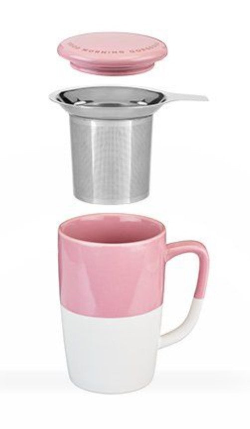 Good Morning Gorgeous Tea Mug & Infuser (Pink)