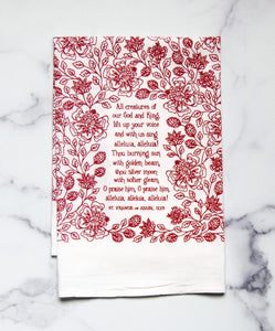 "All Creatures of Our God and King" Hymn Tea Towel