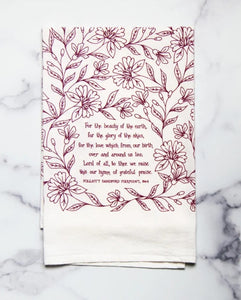 "For the Beauty of the Earth" Hymn Tea Towel