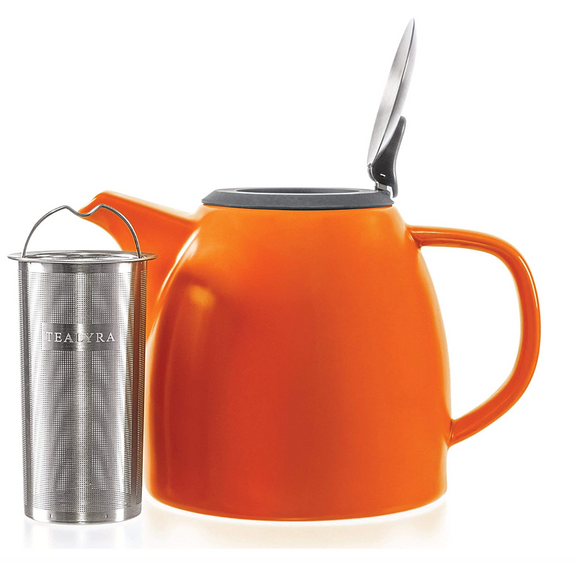 Tealyra Drago Orange Teapot with Infuser (37 oz.)